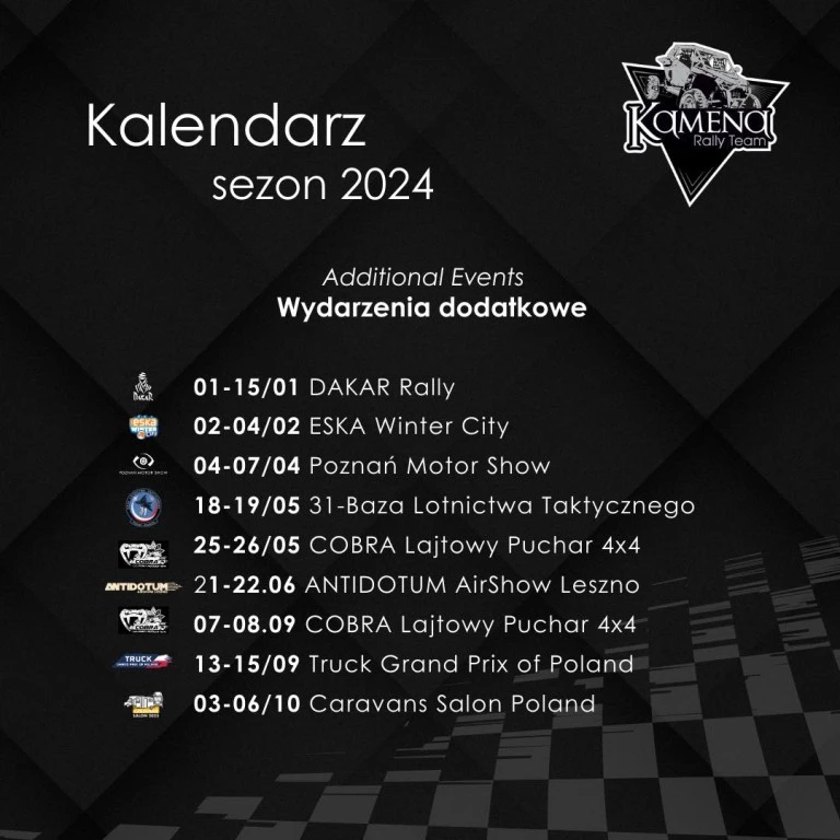 Kamena Rally Team ogłosiła kalendarz startów na sezon 2024